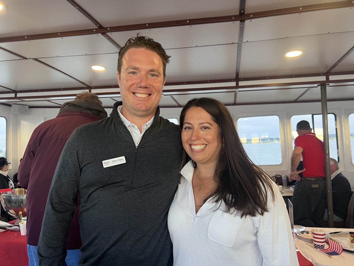 Adam Hogue aboard the canal cruise